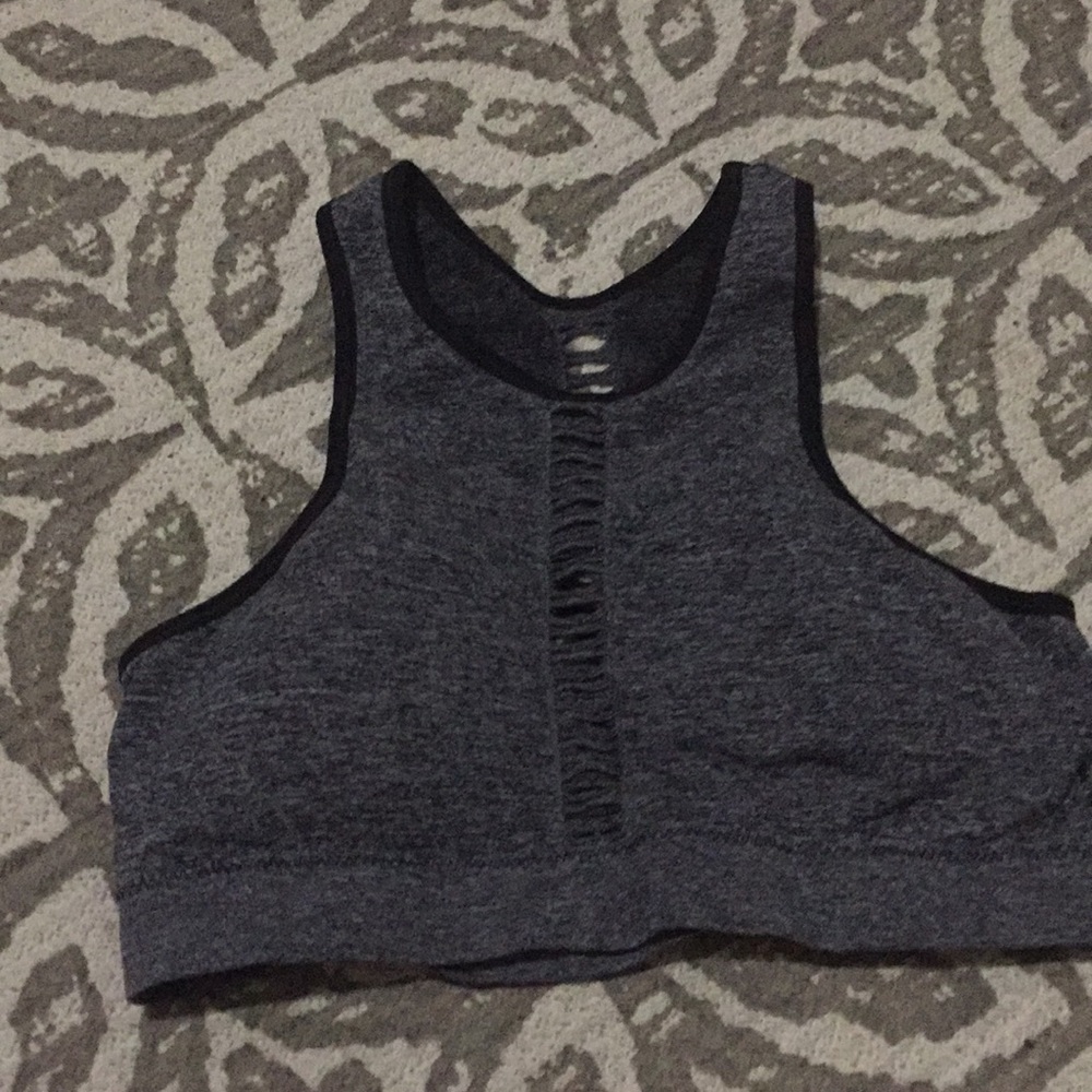 Dark Gray / Black Sports bra